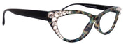 Lynx, (Bling) Cat Eyes, Women Reading Glasses W (Clear) Genuine European Crystals (Turquoise Tortoise Black) Cat eye Frame, NY Fifth Avenue.