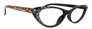 Savage, (Bling) Cat Eyes, Women Reading Glasses W (Hematite) Genuine European Crystals, Cat eye Frame, NY Fifth Avenue.