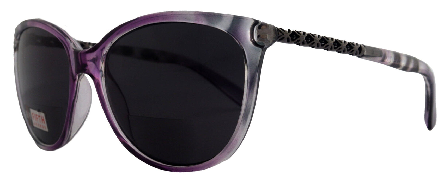 Iris, High-End Line Bifocal (Clear On Top) Sun Readers for Women OR Non-Bifocal Readers Sunglasses (Purple W Grey) NY Fifth Avenue