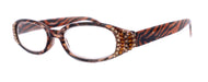 Isabella, (Bling) Reading Glasses Women W (Cooper, Light Colorado) Genuine European Crystals (Tiger) Animal Print NY Fifth Avenue