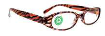 Isabella, (Premium) Reading Glasses, Fashion Reader (Orange Tiger) Animal Print, Oval +5 +6 High Magnification, NY Fifth Avenue (Wide Frame)