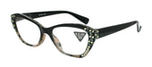 Jane, (Bling) Women Reading Glasses W (Hematite, Black Diamond) Genuine European Crystals, Cat Eyes (Black) Tortoise Shell NY Fifth Avenue