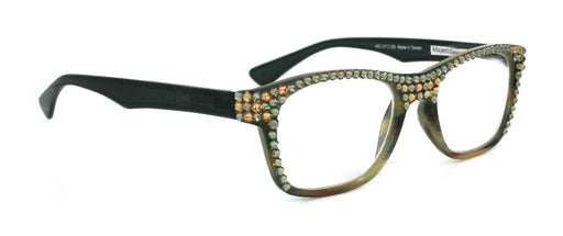 Kelly, (Bling) Women Reading Glasses W (Full Top) (Diamond, Light Colorado) Genuine European Crystals. +1.25 to +3, Retro, NY Fifth Avenue.