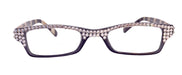 Lisa, Reading Glasses W European Crystals +1.25 to +3.00 Full Top Clear Crystals, Rectangular