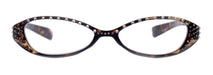 Lucky, (Bling) Women Reading Glasses W (Clear) Genuine European Crystals, Magnifying, Cat Eyes (Brown Tortoise Shell) NY Fifth Avenue