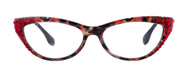 Lynx, (Bling) Cat Eyes, Women Reading Glasses W (light Siam) Genuine European Crystals (Red, Tortoise Black) Cat eye Frame, NY Fifth Avenue.