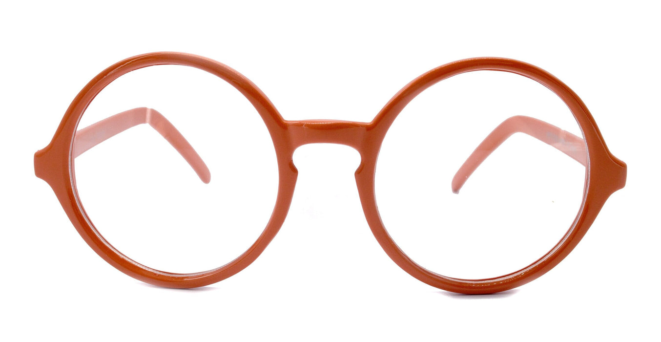 Mabel, (Premium) True Round vintage eyeglasses (NON Prescription) (Orange) Circle Eye, Medium, Protective Eyewear. NY Fifth Avenue