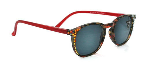 Maya, (Bling) (Sunglass Reader) (No Bifocal) 4 Women W (Volcano, Hematite) Genuine European Crystals (Red, Black) NY Fifth Avenue