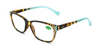 Milan, (Bling) Reading Glasses 4 Women W (L. Colorado, Aquamarine Blue)Genuine European Crystals. Square +1.25.+3 NY Fifth Avenue