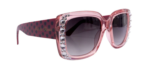 Minnie, (Bling) Women Sunglasses W (Hematite) Genuine European Crystals 100% UV Protection, Polka dot Translucent Clear, NY Fifth Avenue.