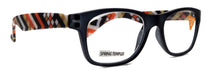 Monet, (Premium) Reading Glasses High End Readers +1 .. +3 Magnifying, (Black) (Orange) Chevron Square. Optical Frame. NY Fifth Avenue.