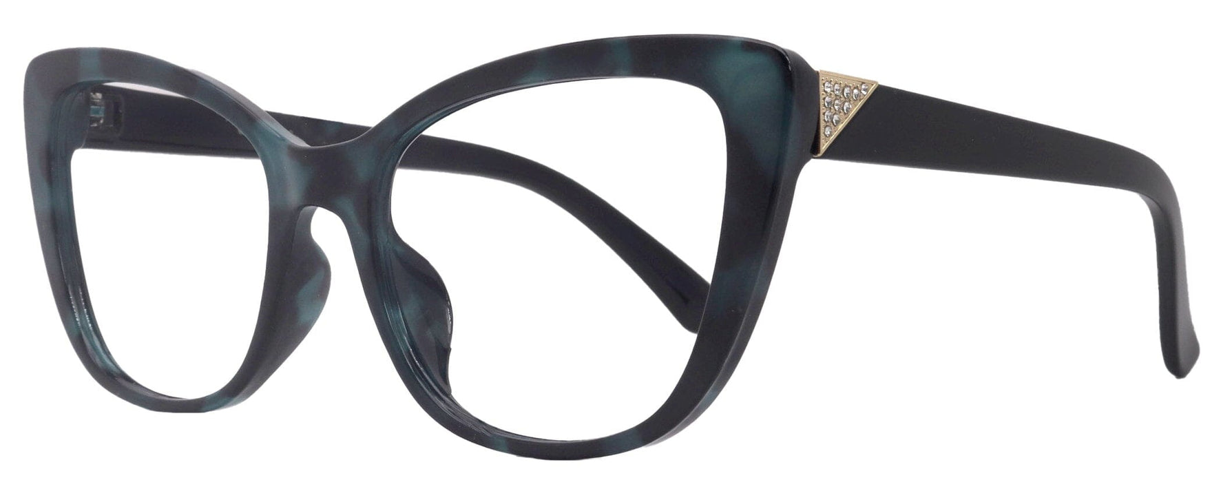 Parisian Fashion High End Bifocal or Non-Bifocal Black W Turquoise Reading Glasses Cat-Eye Chic, Inspired by NY Fifth Avenue