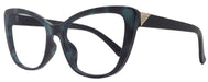 Parisian Fashion High End Bifocal or Non-Bifocal Black W Turquoise Reading Glasses Cat-Eye Chic, Inspired by NY Fifth Avenue