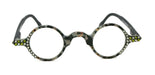 Picasso, (Bling) Women Reading Glasses W (Black Diamond, Olivine) Genuine European Crystals, Round (Black) Tortoiseshell. NY Fifth Avenue