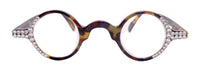 Picasso, (Bling) Women Reading Glasses W Clear Genuine European Crystals, Round (Brown) Tortoiseshell. NY Fifth Avenue