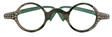 Picasso, (Bling) Women Reading Glasses W (Clear) Genuine European Crystals, Round Circle Green Tortoiseshell NY Fifth Avenue