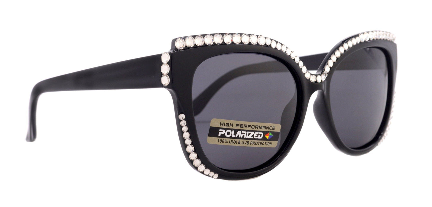 Polarized Premium Fashion sunglasses with Genuine European Crystals