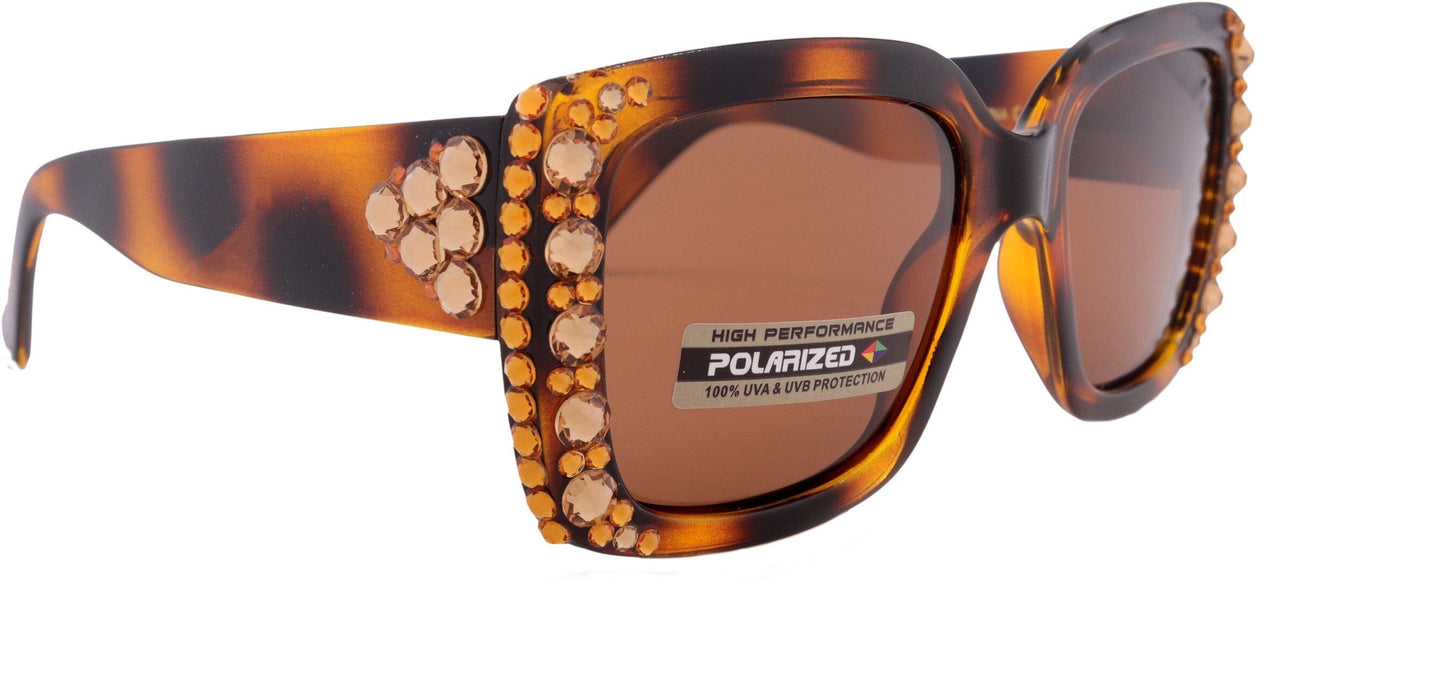 Polarized Premium Fashion sunglasses with Genuine European Crystals