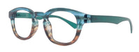 Premium Reading Glasses High End Readers +1.25 .. +3.00 (Blue, Brown Transparent) Round Optical Frames. NY Fifth Avenue.