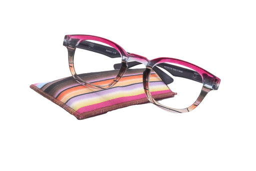 Premium Reading Glasses High End Readers +1.25 .. +4.00 (Rose, Brown Transparent) Round Optical Frames. NY Fifth Avenue.