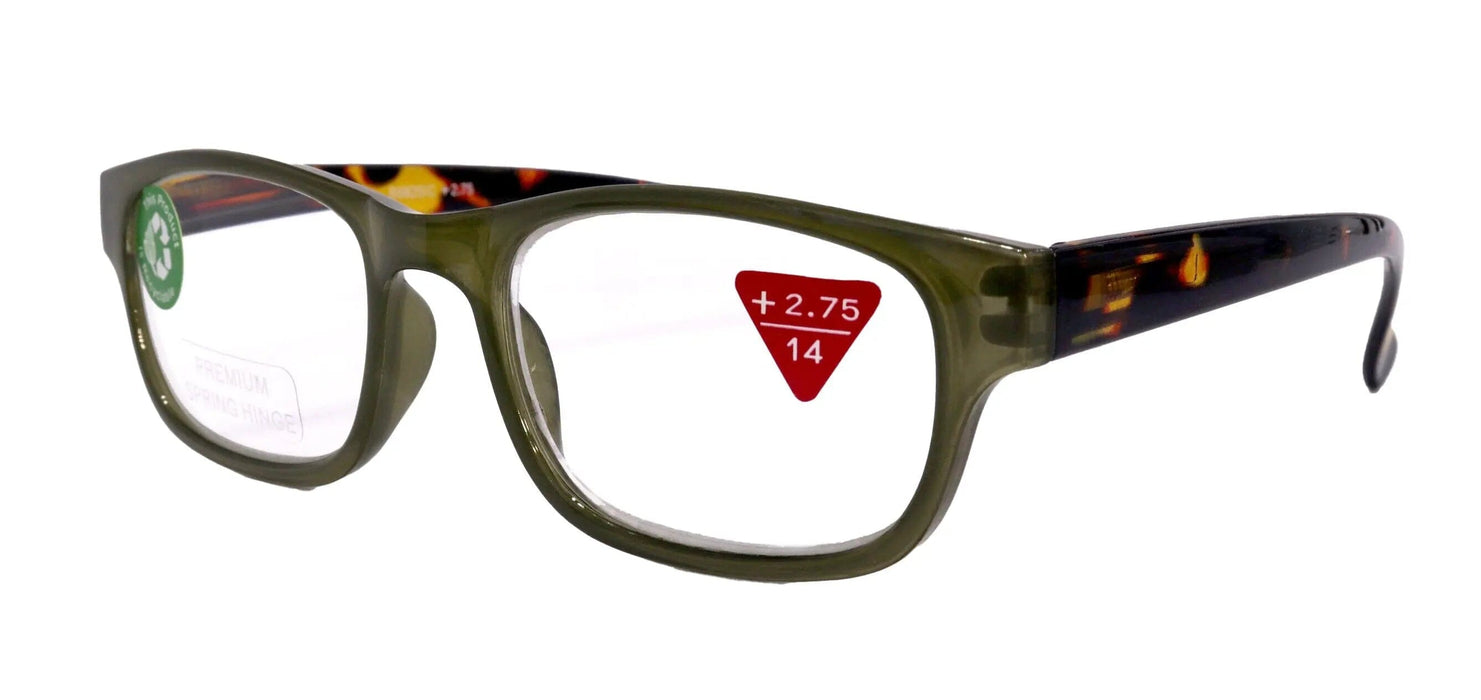 Premium Reading Glasses High End Reading Glass +1.25 to +6.00 magnifying glasses, Square. optical Frames