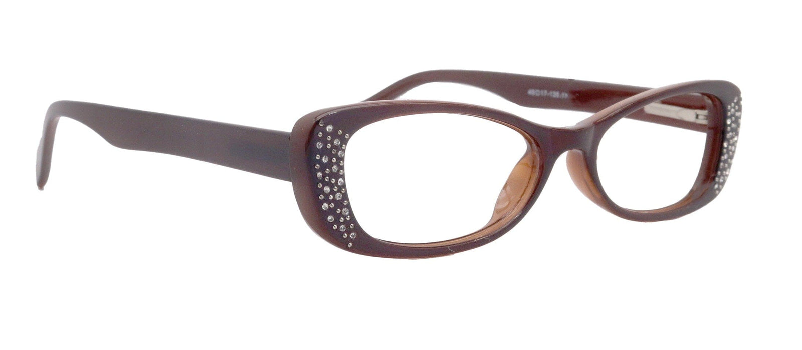 Premium Reading Glasses High End Reading Glass, Small Frame Brown +1.25 to +3.00 magnifying glasses, Cat Eye. optical Frames