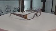 The Scottish, (Bling) Reading Glasses with (L Colorado, Cooper) (Hounds Tooth Check) Rectangular (Brown) NY Fifth Avenue
