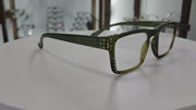 Piper, (Bling) Reading Glasses for Women W (Black Diamond, Olivine) Genuine European Crystals.  (Black Green Faded Stripes) NY Fifth Avenue
