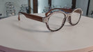 The Alchemist, (Bling) Round Women Reading Glasses W (Full TOP) (Clear) Genuine European Crystals (Hound tooth, Brown) NY Fifth Avenue