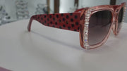 Minnie, (Bling) Women Sunglasses W (Hematite) Genuine European Crystals  100% UV Protection, Polka dot Translucent Clear, NY Fifth Avenue.