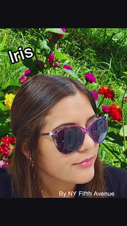 Iris, High-End Line Bifocal (Clear On Top) Sun Readers for Women OR Non-Bifocal Readers Sunglasses (Purple W Grey) NY Fifth Avenue
