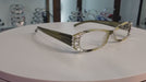 Dashing Stripes, (Bling) Women Reading Glasses Adorned W (Clear) Genuine European Crystals +1..+3 (Green, White)  Oval, NY Fifth Avenue