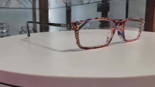 Vienna, (Bling) Women Reading Glasses W (Volcano, Montana Blue)   +1.25 +3 (Tortoise Shell + Red) Frame. NY Fifth Avenue