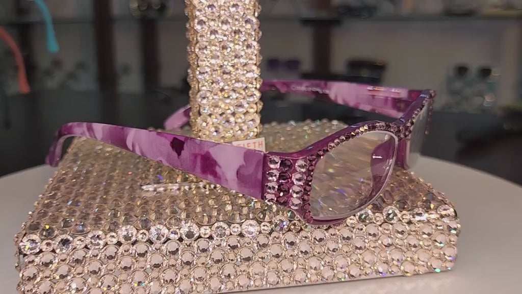 Rosie Bling Reading Glasses Women W (Ligth Amethyst n Amethyst) Genuine European Crystals (Purple) NY Fifth Avenue