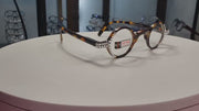 Picasso, (Bling) Women Reading Glasses W Clear Genuine European Crystals, Round  (Brown) Tortoiseshell. NY Fifth Avenue