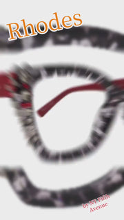 Rhodes, Bling Reading Glasses (1.25 to 3.50) Cat Eye Tortoise Pink with Light Rose and AB Austrian Crystals NY Fifth Avenue