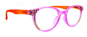 Rio, (Bling) Women Reading Glasses W ( Fuchsia, L. Colorado) Genuine European Crystals, Translucent Round (Pink + Orange) NY Fifth Avenue