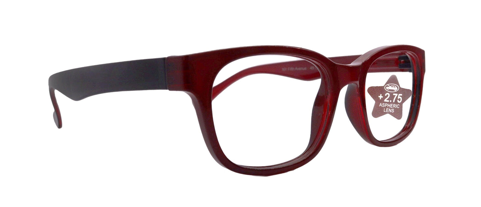 Rita, Premium Reading Glasses High End Reading Glass +1.50 to +6 Magnifying Eyeglasses (Square) (Red) optical Frames