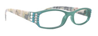 Rosie Bling Reading Glasses Women W (Clear N Turquoise) Genuine European Crystals (Turquoise / Green) NY Fifth Avenue