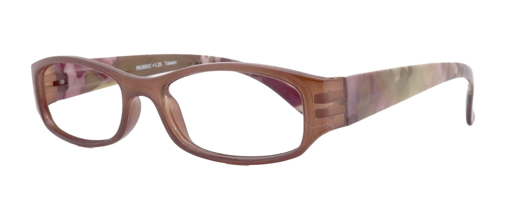 Rosie Premium Reading Glasses, Fashion Reader (Flower Brown) Print, Oval Shape +4 High Magnification, NY Fifth Avenue