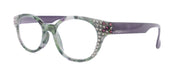 Sally, (Bling) Women Reading Glasses W (Black Diamond, Amethyst) Genuine European Crystals, Round +1.25 ..+4 (Purple, Green) NY Fifth Avenue