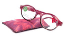 The ALCHEMIST, (Premium) Reading Glasses, Round Frame +1.25 .. +3 Magnifying Eyeglasses (Marble Pink) Circle Style. NY Fifth Avenue