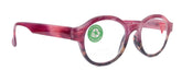 The ALCHEMIST, (Premium) Reading Glasses, Round Frame +1.25 .. +3 Magnifying Eyeglasses (Marble Pink) Circle Style. NY Fifth Avenue