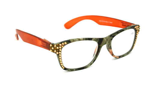 The Forester, (Bling) Reading Glasses For Women W (Light Colorado, Cooper)Genuine European Crystals. +1.25..+3 Camouflage, NY Fifth Avenue