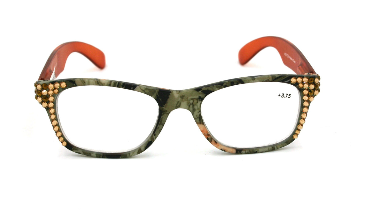 The Forester, (Bling) Reading Glasses For Women W (Light Colorado, Cooper)Genuine European Crystals. +1.25..+3 Camouflage, NY Fifth Avenue