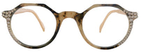 The Hexagon, (Bling) Women Reading Glasses W (Clear) Genuine European Crystals (Yellow, Tortoise Shell) NY Fifth Avenue