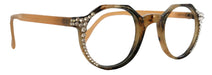 The Hexagon, (Bling) Women Reading Glasses W (Clear) Genuine European Crystals (Yellow, Tortoise Shell) NY Fifth Avenue