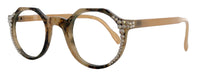 The Hexagon, (Bling) Women Reading Glasses W (Clear) Genuine European Crystals (Yellow, Tortoise Shell) NY Fifth Avenue