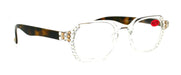 The Hexagon, (Bling) Women Reading Glasses W (Clear, L. Colorado) Genuine Crystals (Translucent Clear, Brown TortoiseShell) NY Fifth Avenue