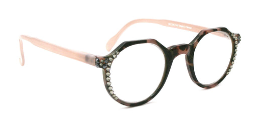 The Hexagon, (Bling) Women Reading Glasses W (Hematite, Black Diamond) Genuine European Crystals (Peach, Tortoise Brown) NY Fifth Avenue